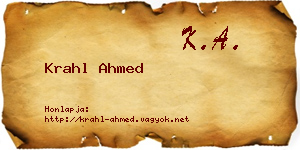 Krahl Ahmed névjegykártya